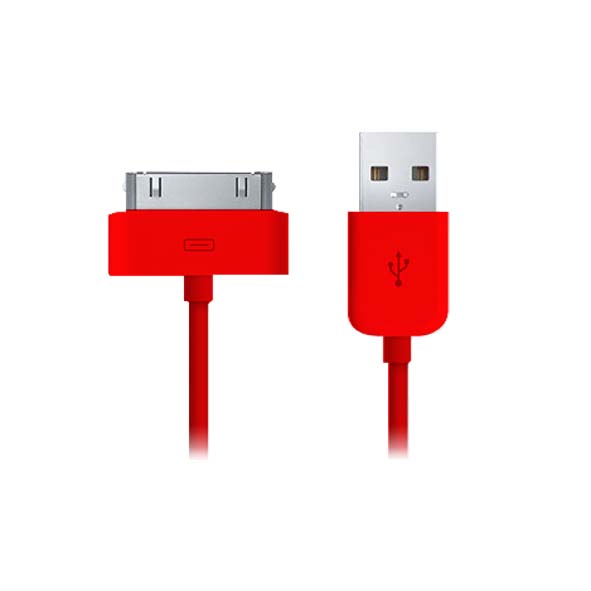 Cable De Carga Y Datos Para  I-phone Color Rojo Tel
